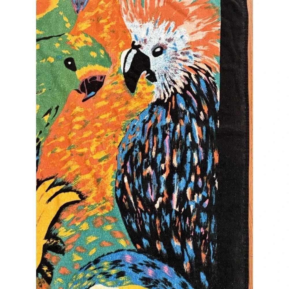 Jungle Oversized Big Beach Pool Bath Towel Tropical Cotton Parrots 35 X 65‎